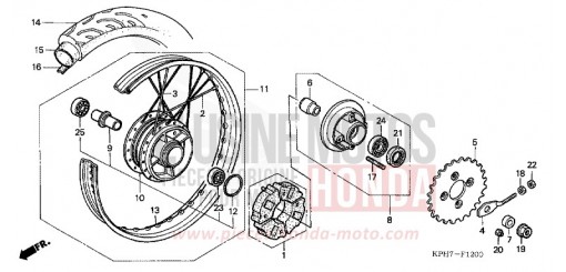 ROUE ARRIERE ANF125T5 de 2005